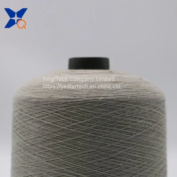 Light Grey Ne16/1ply 5% Stainless Steel Staple Fiber Blended With 95% Polyester Fiber for Knitting Touchscreen Gloves-XT11041 photo-2
