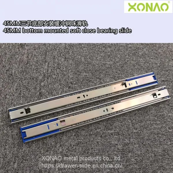 45MM Soft Close Full Extension Ball Bearing Slide(Double Springs) photo-2