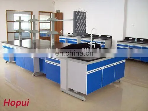 ISO9001/14001 Low Price MDF Lab Island Table With Reagent Shelf Lab Furniture photo-5