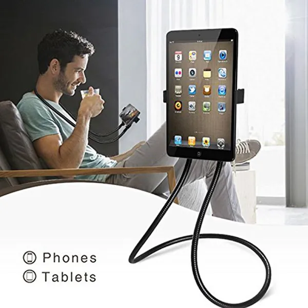 OEM LOGO Acceptable Aluminum Long Arm Hanging Magnetic Neck Phone Holder Lazy Mobile Bracket Tablet Stand for Bed Desktop Car photo-4