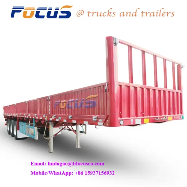 Customized 40T Tri-axle 40ft Durable Dropside Sidewall Curtain Truck Trailer Side Wall Semi Trailer for Sale photo-2