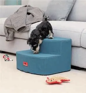 Premium Two Tier Pet Stairs With Bamboo Charcoal PU Foam
