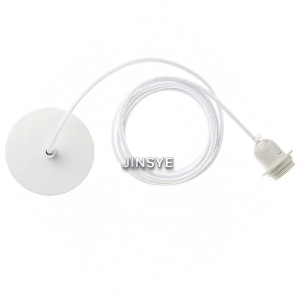 UL E26 CE VDE SAA E27 White Lampholder Bulb Socket Fabric Cable White Ceiling Canopy Lamp Kits