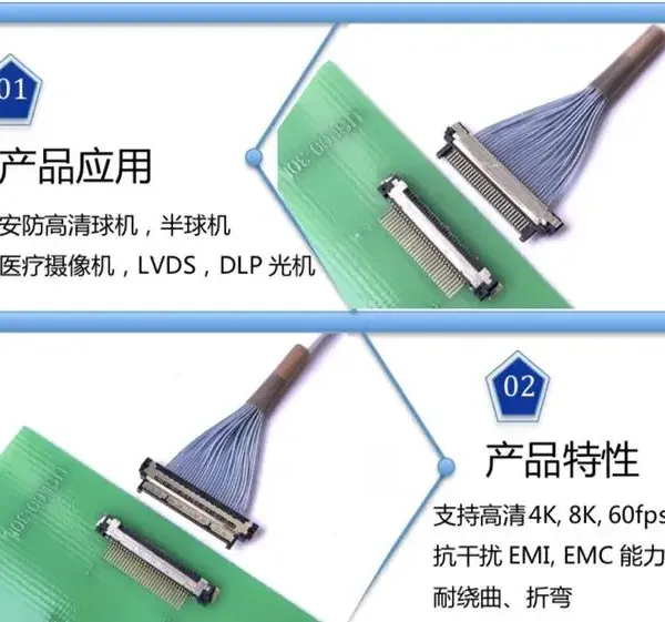Micro Coaxial Cable USL20-30 4K/8K HD Cables 0.4-inch Spacing Sony Camera Signal Cable photo-2
