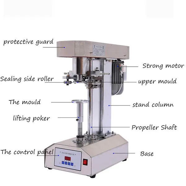 Mo-QDMECH Stainless Steel Can Sealing Machine BZ042 Automatic Can Capper for Tin Can Aluminum Can Food Packing