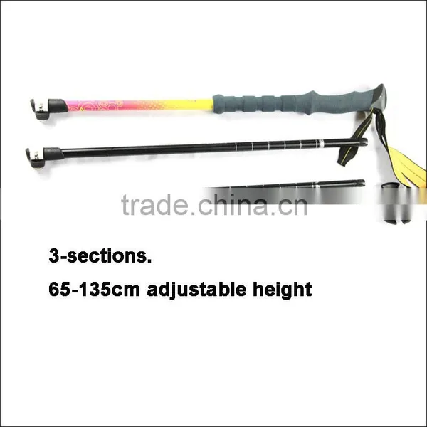 Three Sections External Quick Lock Aluminum 7075 Trekking Pole Walking Stick Supplier's Choice photo-4
