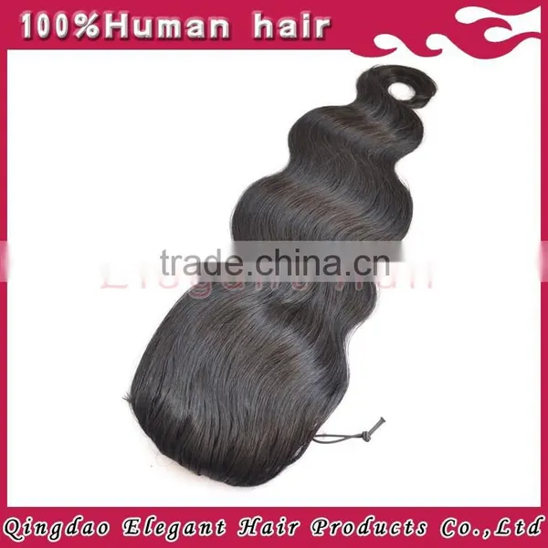 Indian Remy Hair Drawstring Ponytail With Clip, Wrap Around Human Hair Ponytail photo-6