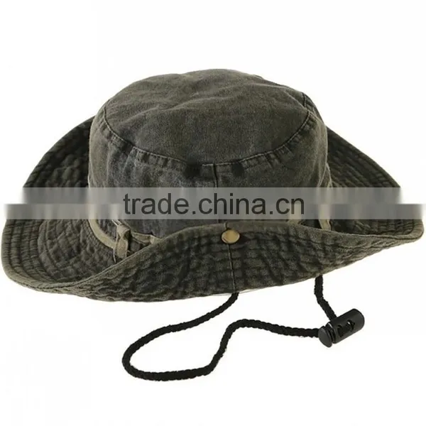 100% Cotton Unisex Wide Brim Military Cap Hunting Fishing Hat With String Outdoor Man Hat photo-4
