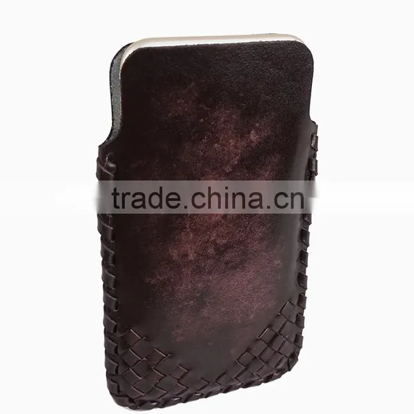Fading Color Genuine Leather Cell Phone/Mobile Phone Weave Case/Tube for IPhone 6/6s for Lady/Women photo-3