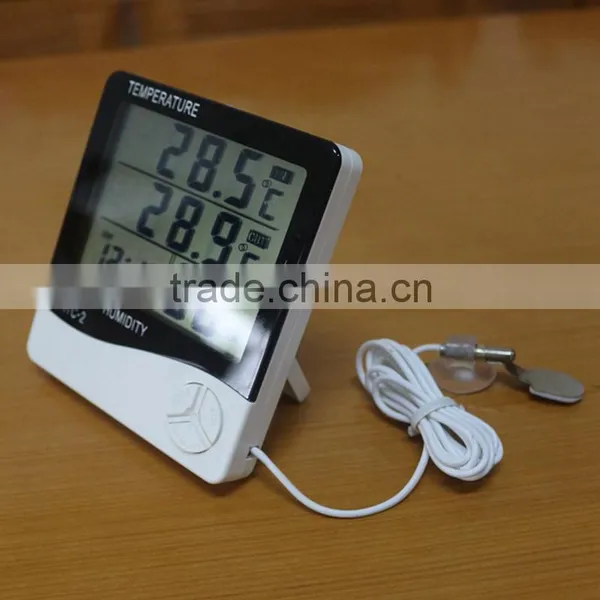 Digital LCD Thermometer Hygrometer Electronic Temperature Humidity Meter Weather Station Indoor Outdoor Tester Alarm Clock Probe photo-2
