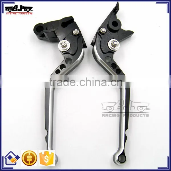BJ-LS-011 Silver Motocross Aluminum CNC Long Clutch Brake Lever Set for Suzuki GSXR600 GSXR750 GSXR1000 photo-3