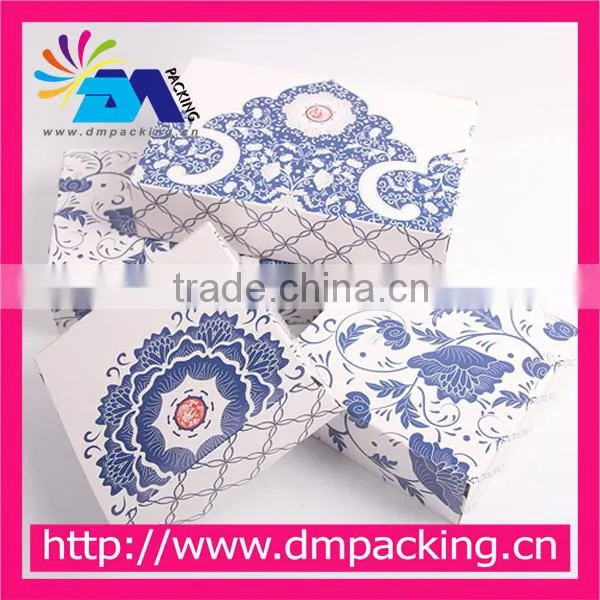 Blue and White Porcelain Printing Square Paper Card Dessert Box
