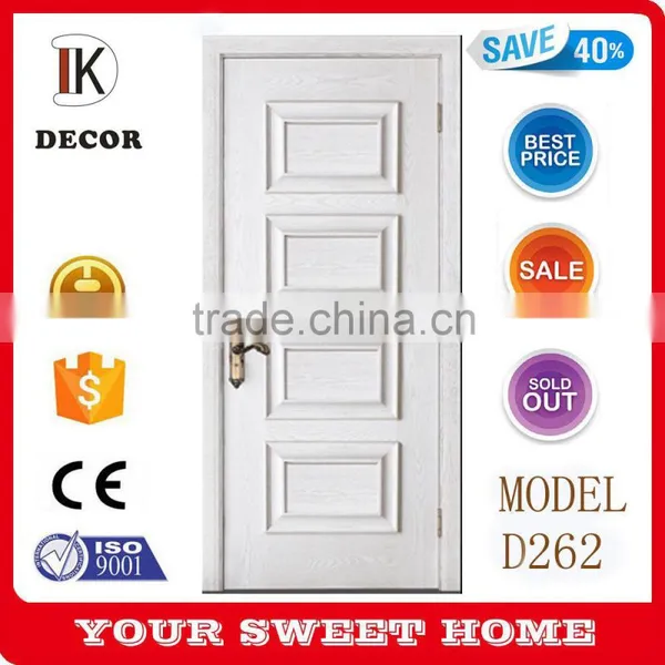 White Lacquered MDF Single Panel Wood Door Design photo-2