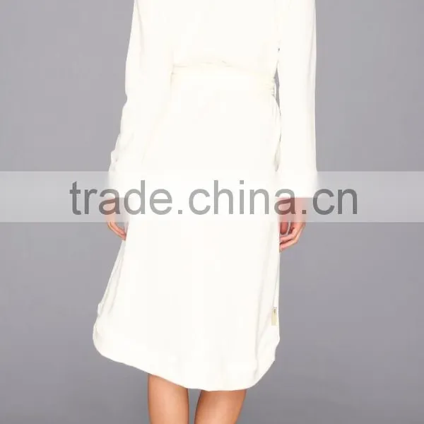 Wholesale Long Sleeve Warm Plain Women's Cotton Bathrobe photo-2