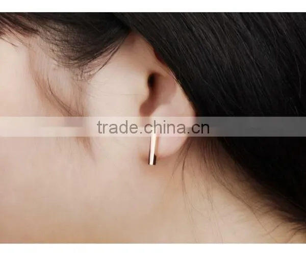 Stainelss Steel Rose Gold Clip Rectangle Earring Imported From China photo-6
