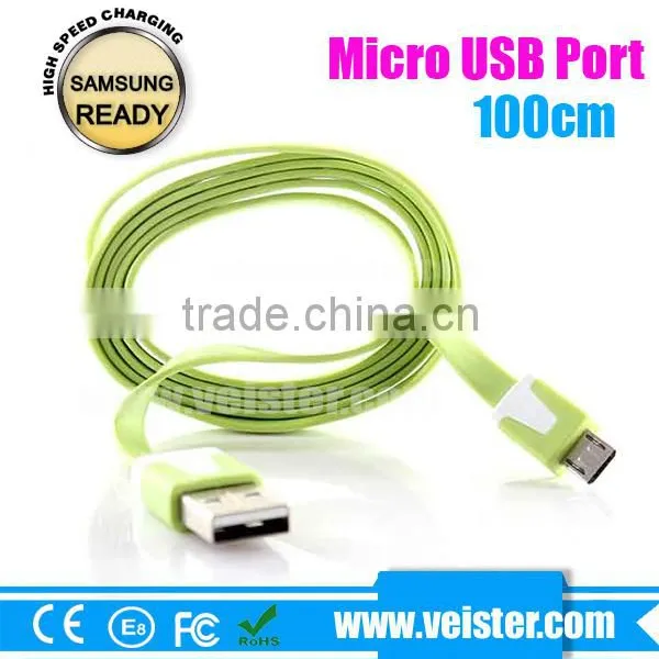 1M Colorful Noodle Usb Micro Cable for Blackberry photo-4