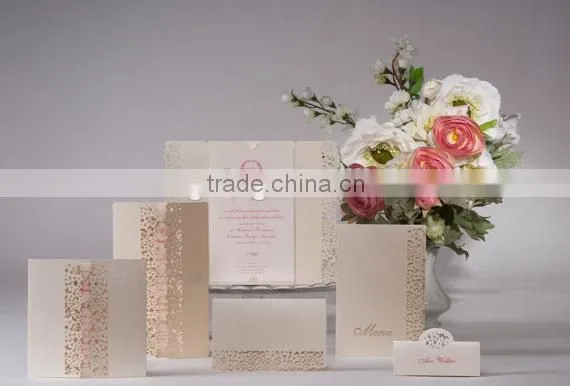 Laser Cut Gatefold Flower Floral Filigree Wedding Invitation With Envelopes and Personalisation photo-5