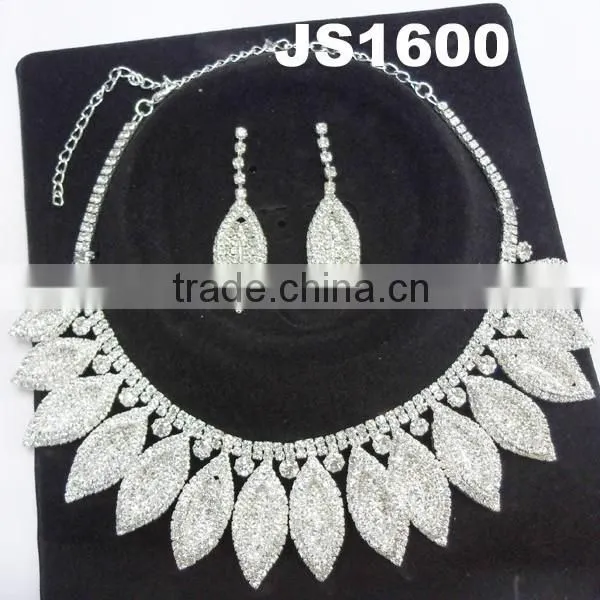 Moroccan Rhinestone Necklace Wedding Jewelry Set photo-6