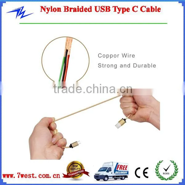 Customized Aluminum Alloy Nylon Braided USB Type C 3.1 Cable,USB 3.1 Type C Cable photo-5
