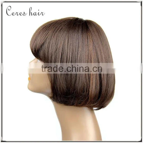Wholesale High Temperature Fiber Synthetic Wig With Bangs Top Quality Futra Fiber Bob Wig photo-4
