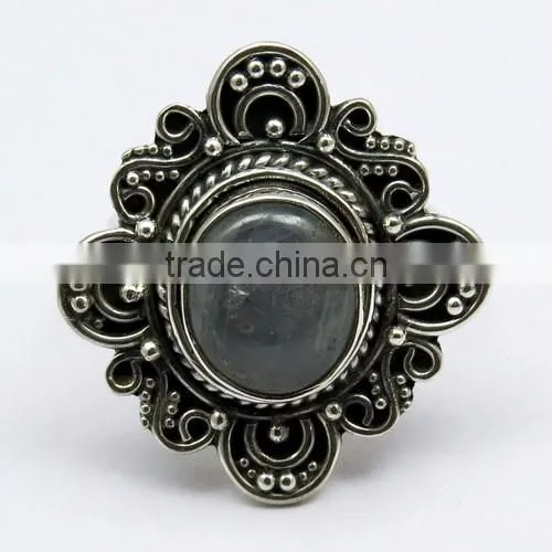 Trendy !! Sapphire 925 Sterling Silver Ring, Gemstone Silver Jewelry, Silver Jewelry 925 photo-2