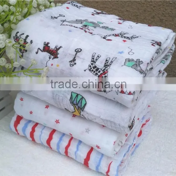 100% Cotton Muslin Swaddle Blanket,soft Swaddle Wrap in Stock