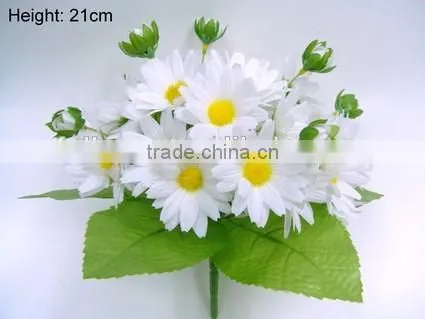 Hot Sale H21cm White Silk Wedding Flowers Daisy Bouquet photo-3