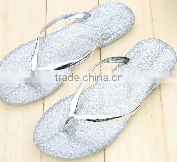 2015 Fashion Crystal Slipper Flat Bottom Beach Slippers Wholesale photo-4