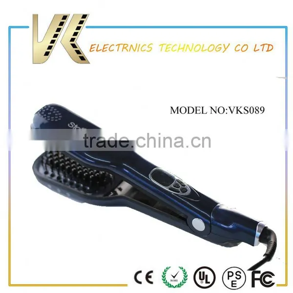 Hair Styler Tools Spray Magic Professional Steam 2 in 1 Hair Straightener Curling Brush photo-3
