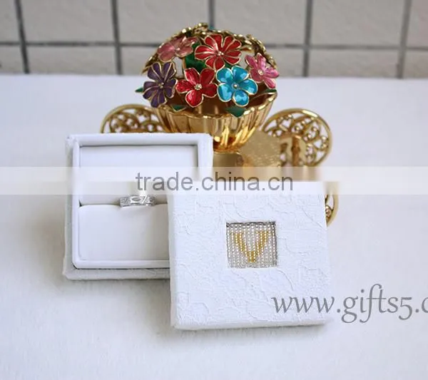 Wedding Creative Custom Ring Box With Beaded Name Plate of O For Engagement photo-3