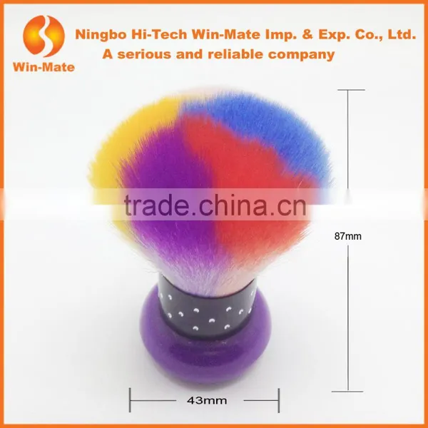 2015 Wholesale Romantic Multicolor Nylon Hair Aluminum Ferrule Purple Plastic Container Kabuki Powder Brush photo-2