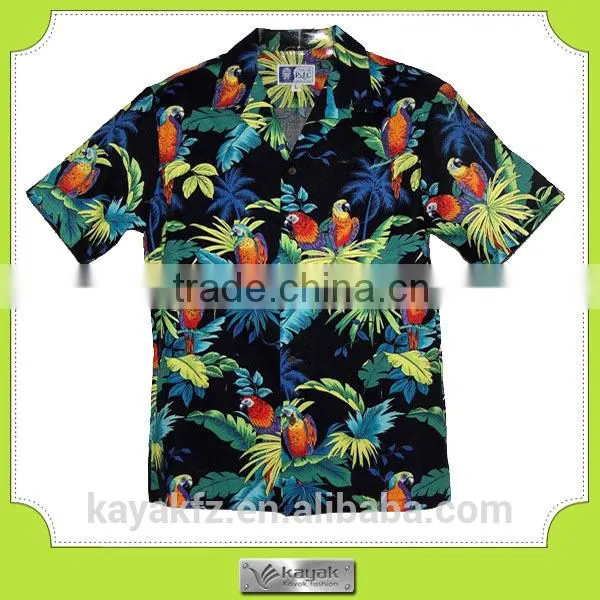 Custom-made Fashion Printed Cotton Men's Aloha Shirt photo-3