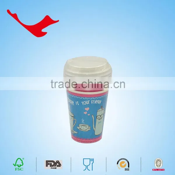 Print Paper Cup With Lid and Straw for Coffee Tea &beverage photo-6