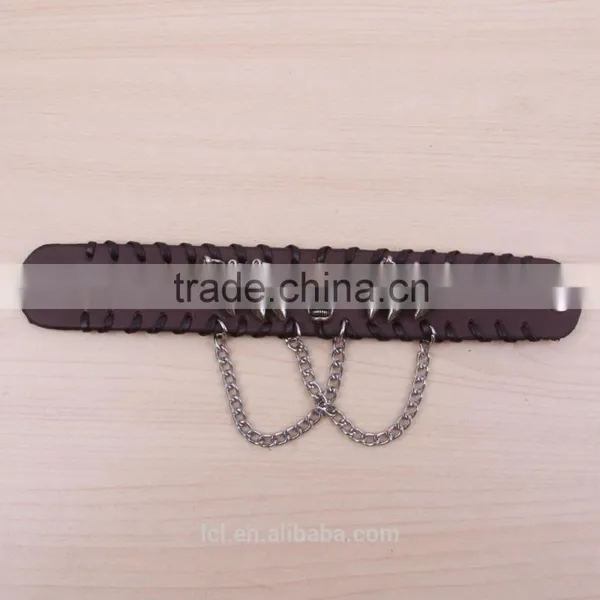 New Trend Fashion Imitation Jewelry Halloween Decoration Punk Skull Bracelet Bullet Leather Bracelet for Man Hip Pop photo-6