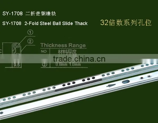 17 mm Single Extension Ball Bearing Slide for Drawers photo-2