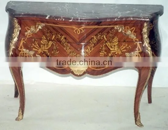 Antique Veneer Commode Marquetry Chest photo-3