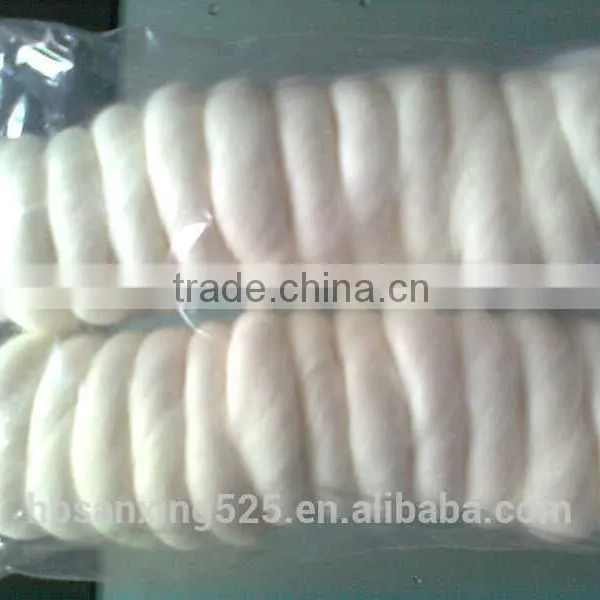 Good Quality 100% Merino Wool Top,20MIC, 80-100MM, Natural White Color. photo-4