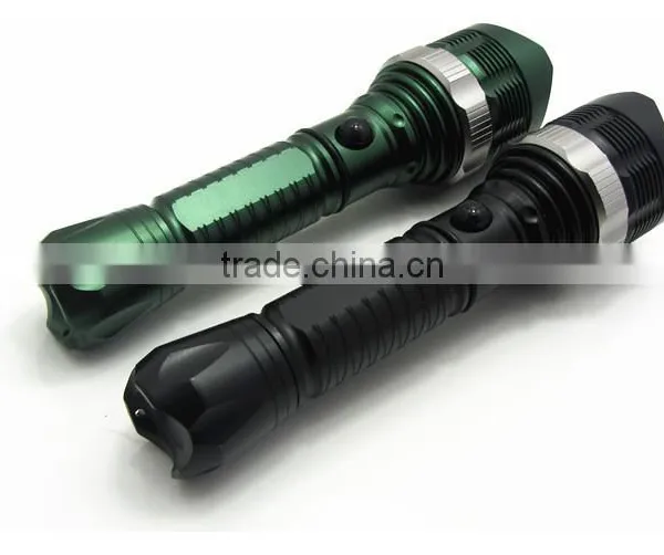 High quality zoom Led flashlight 18650 battery rechargeable aluminium led flashlight torch