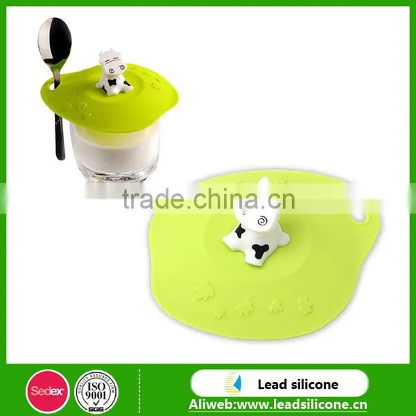 Customized The Dairy Cow Shape Silicone Cup Lid/Cup Cover photo-1