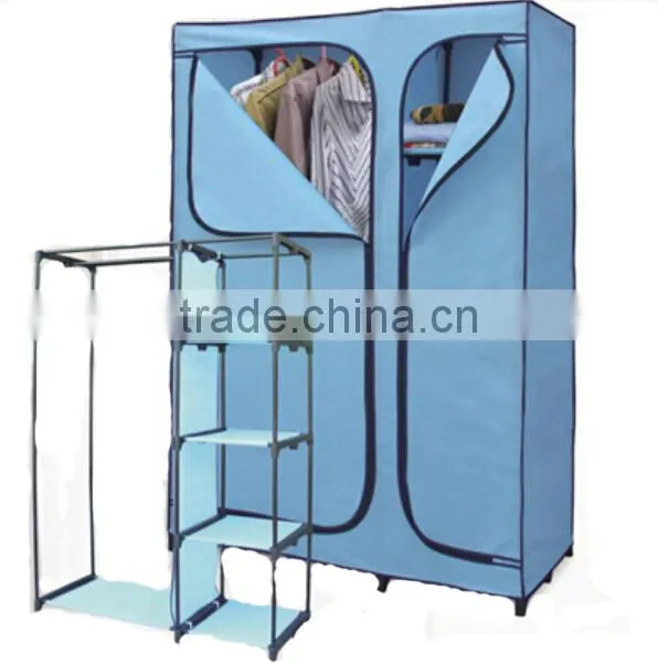Store More Simple Design Fabric Closet Shelves Wardrobe With 2 Doors photo-3