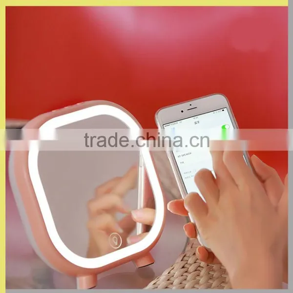 Desktop Makeup Mirror With Bluetooth Loudspeaker Box, USB Charge Table Lamp For Valentine Day photo-2