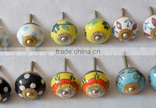 Beautiful Mix Design Hand Painted Cabinet Ceramic Knobs photo-3