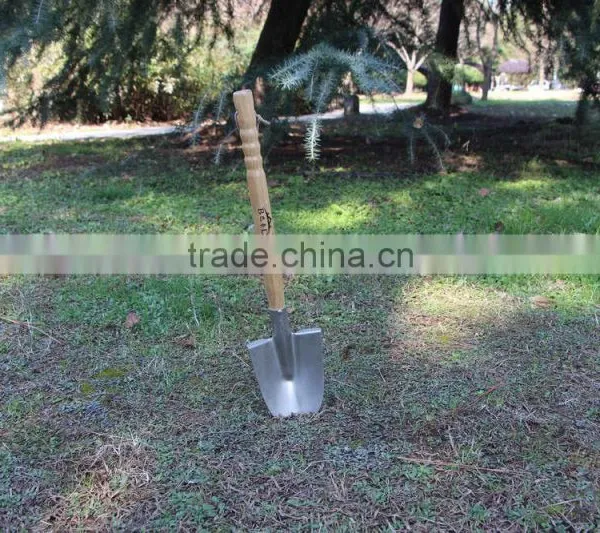 High Grade Wooden Handle Stainless Steel Survival Camping Garden Shovel for Garden Digging photo-4