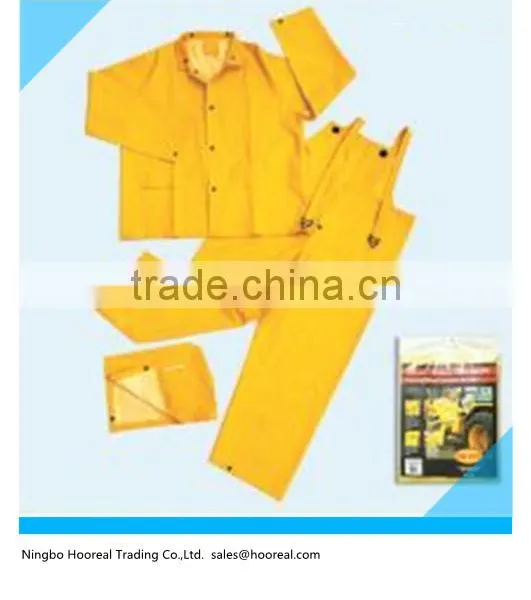 3 PIECE HEAVY DUTY YELLOW RAINSUIT RAIN SUIT 35MM SIZE LARGE L NEW IN BAG