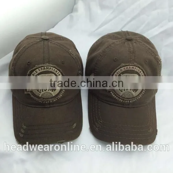 Custom Washed Distressed Leisure Baseball Caps With Embroidery Patch photo-6