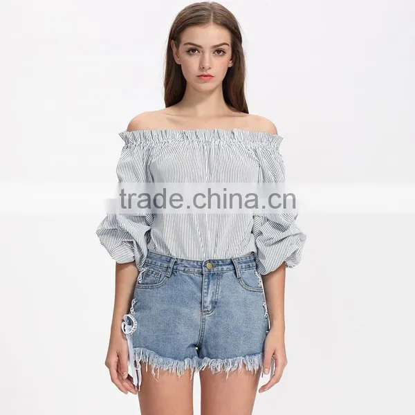 Women Latest off Shoulder Styles Casual Blouse Designs Images photo-2