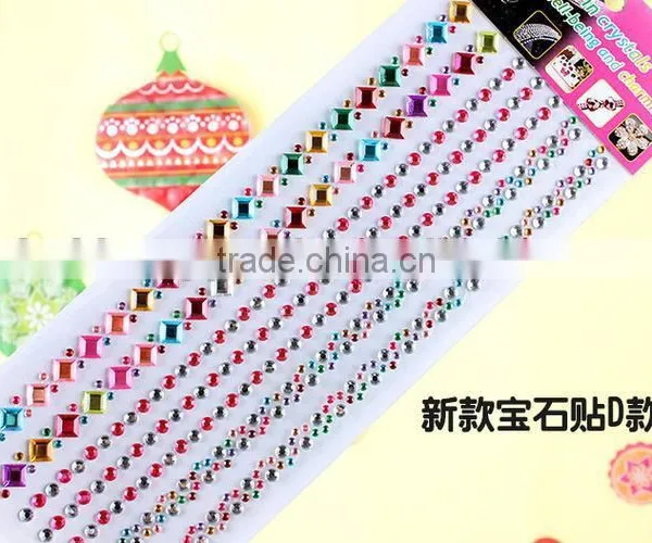 Rhinestone New Products Wholesale Customized Shape Diy Self Adhesive Acrylic Rhinestone Sticker Sheet photo-6