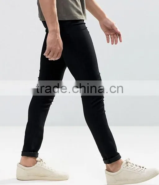 Hign Quality Spray on Jeans Men Super Skinny Stretch Fit Blank Jeans in Black and White photo-4