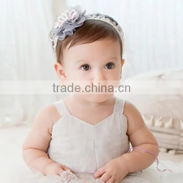 F10003N Wholesale Korean Style Headband Cute Baby Girls Lace Headband Bowknot Lace Hair Accessory photo-2