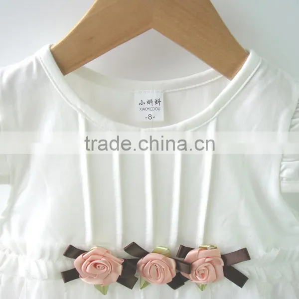 Soft Tulle Baby Girls Dress Designs Short Sleeve Clothes for Summer photo-4